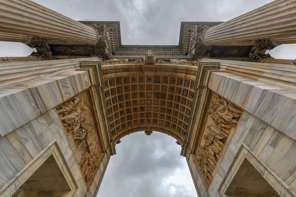 Arco Della Pace Friedensbogen Der Nähe Von Sempione Park Zentrum — Stockfoto