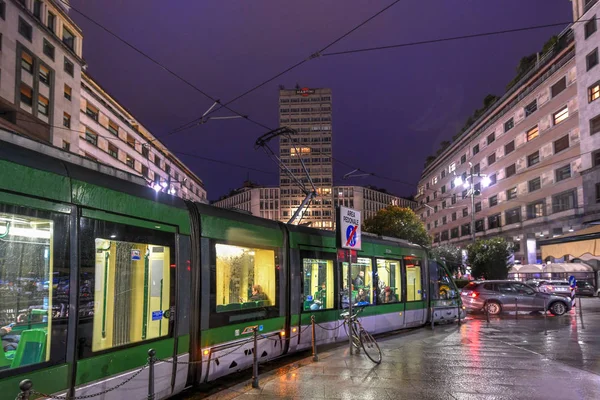 Milán Itálie Března 2018 Panoráma Staré Mrakodrap Piazza Diaz Miláně — Stock fotografie