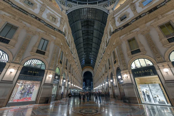 Milaan Vittorio Emanuele Galerij Milaan Italië Het Italië Oudste Actieve — Stockfoto
