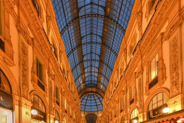 Milan Vittorio Emanuele Gallery Milão Itália Mais Antigo Centro Comercial — Fotografia de Stock