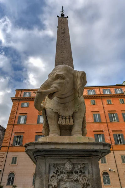 Elefant Och Obelisken Piazza Della Minerva Rom Italien — Stockfoto