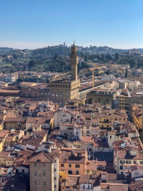 Floransa, İtalya Palazzo Vecchio Arnolfo kulede havadan görünümü