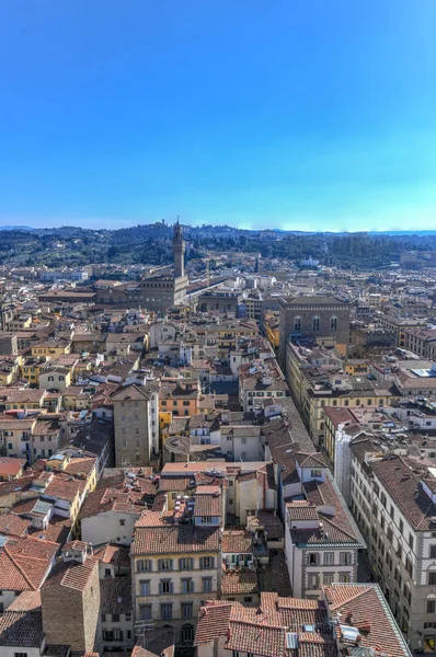 Flygfoto Arnolfo Tower Palazzo Vecchio Florens Italien — Stockfoto