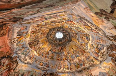 Florence, İtalya - 22 Mart 2018: Floransa Duomo. Basilica di Santa Maria del Fiore (Basilica of Saint Mary çiçek) Floransa, İtalya.
