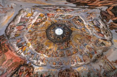 Florence, İtalya - 22 Mart 2018: Floransa Duomo. Basilica di Santa Maria del Fiore (Basilica of Saint Mary çiçek) Floransa, İtalya.