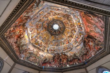 Florence, İtalya - 22 Mart 2018: Floransa Duomo. Basilica di Santa Maria del Fiore (Basilica of Saint Mary çiçek) Floransa, İtalya.