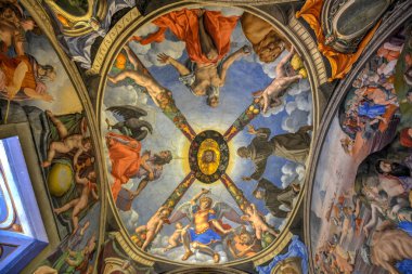 Florence, İtalya - 21 Mart 2018: Floransa, İtalya Piazza della Signoria, Palazzo Vecchio.