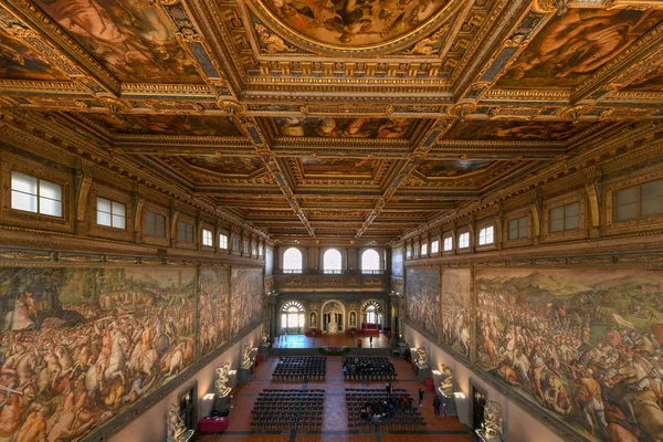 Флоренція Італія Березня 2018 Salone Dei Cinquecento Всередині Палаццо Веккьо — стокове фото