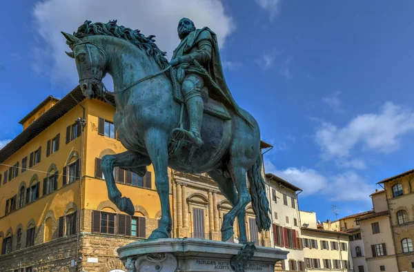 Ryttarstaty Cosimo Jag Medici Piazza Della Signoria Giambologna Florens Italien — Stockfoto