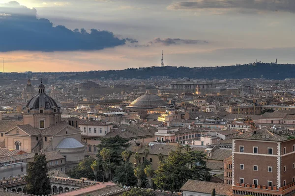 Veduta Aerea Dello Skyline Del Pantheon Roma Italia All Avvicinarsi — Foto Stock