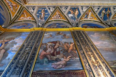Rome, İtalya - 24 Mart 2018: Ayrıntı tavan Corsini Sarayı Sanat Galerisi'nde Roma, İtalya.