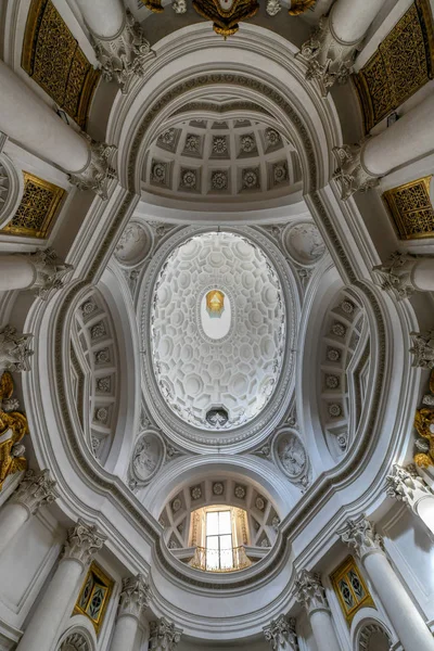 Rzym Włochy Marca 2018 Sufit Kościół San Carlo Alle Quattro — Zdjęcie stockowe