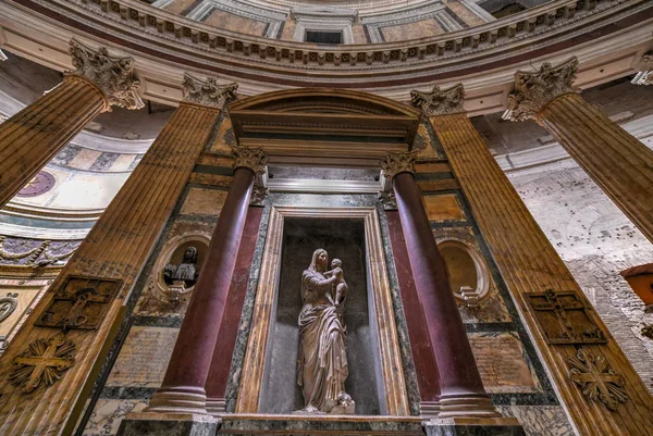Veduta Del Pantheon Notte Roma Castello Del Santo Angelo Architettura — Foto Stock