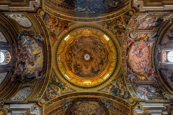 Roma Marzo 2018 Interno Decorato Della Chiesa Gesu Roma Italia — Foto Stock