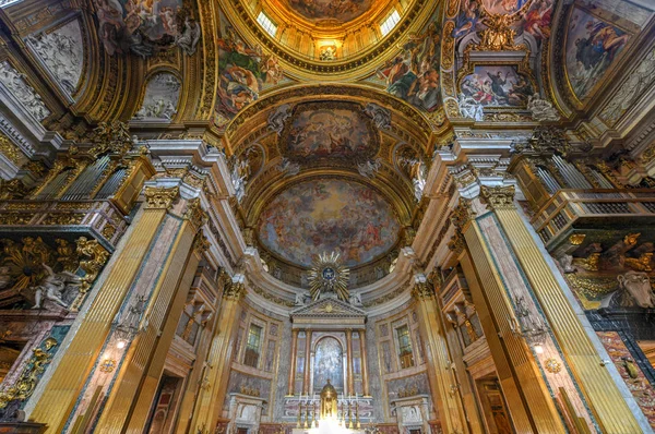 Roma Marzo 2018 Interno Decorato Della Chiesa Gesu Roma Italia — Foto Stock