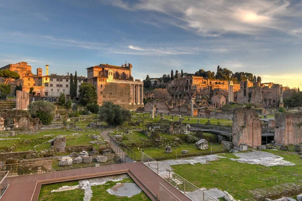 Starożytne Ruiny Forum Romanum Trajana Rzymie — Zdjęcie stockowe
