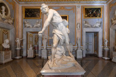 Rome, İtalya - 25 Mart 2018: Mermer heykel içinde Villa Borghese Roma, İtalya.
