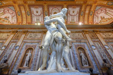 Rome, İtalya - 25 Mart 2018: Mermer heykel içinde Villa Borghese Roma, İtalya.