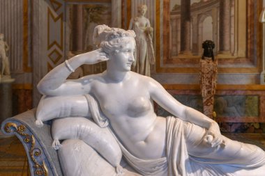 Rome, İtalya - 25 Mart 2018: Mermer heykel içinde Villa Borghese Roma, İtalya.