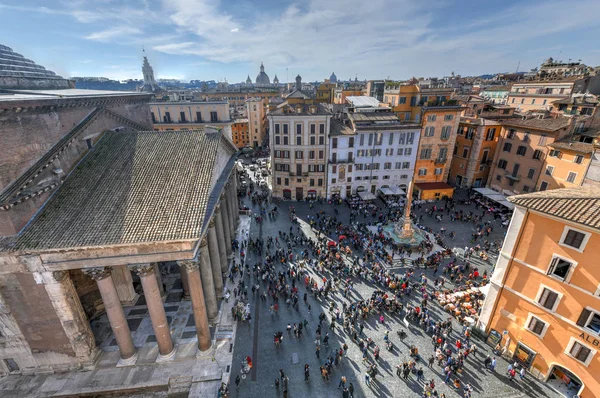 Rom Italien Mars 2018 Flygfoto Över Forntida Pantheon Kyrkan Rom — Stockfoto