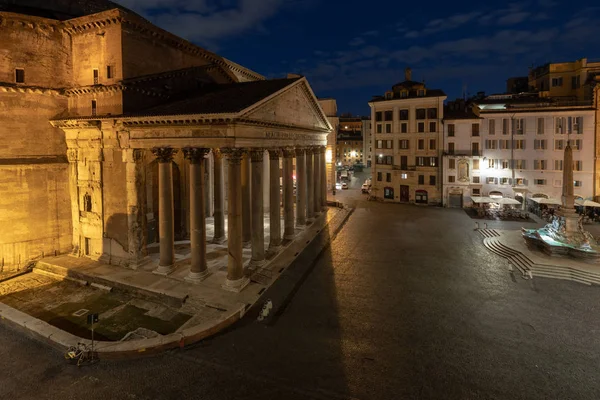 Flygfoto Över Den Antika Pantheon Kyrkan Gryningen Rom Italien — Stockfoto