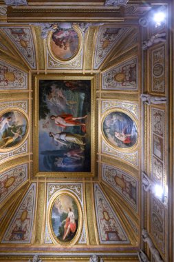 Rome, İtalya - 25 Mart 2018: Tavan fresklerine Villa Borghese Roma, İtalya.