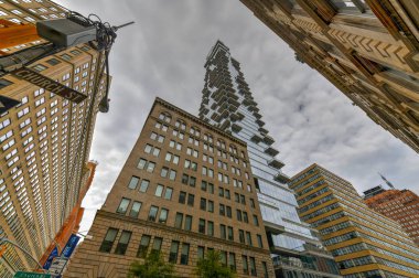 New York City - Ekim 14, 2018:56 Leonard Street Manhattan Tribeca mahallede en yüksek binası ve Herzog ve Meuron tarafından tasarlanmıştır. İle 145 adet 60 katlı olduğunu.