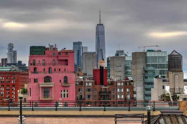 Vista Aérea Los Tejados Del Centro Manhattan Ciudad Nueva York —  Fotos de Stock