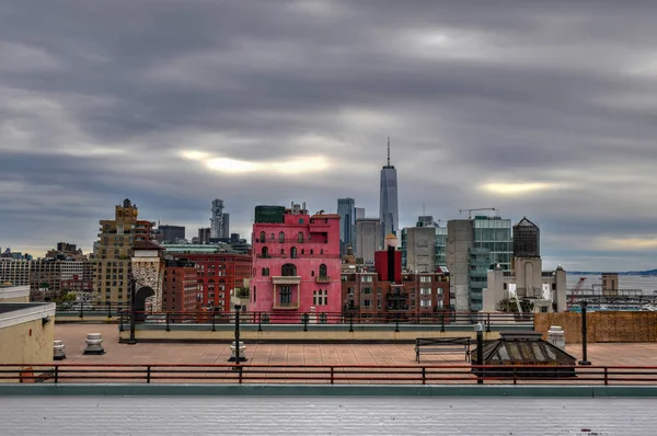 Vista Aérea Los Tejados Del Centro Manhattan Ciudad Nueva York —  Fotos de Stock