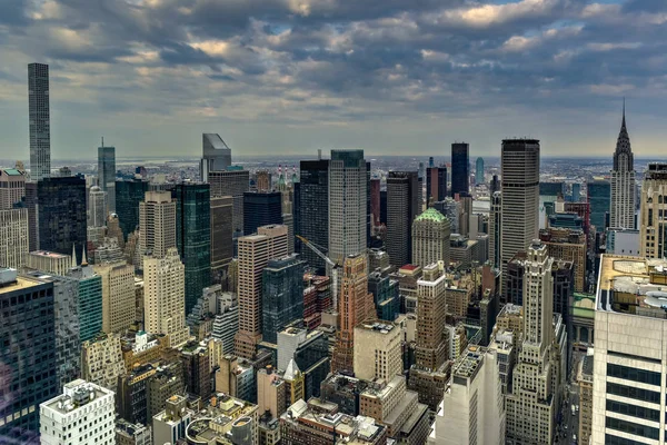 Widok Lotu Ptaka Midtown Downtown Manhattan New York City — Zdjęcie stockowe