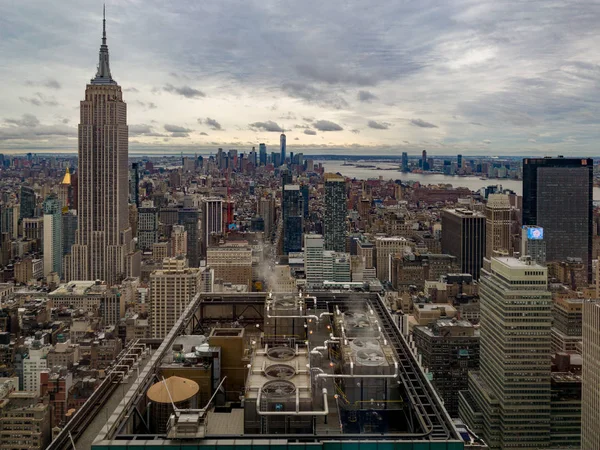 Vista Aérea Del Horizonte Ciudad Nueva York Con Midtown Manhattan —  Fotos de Stock