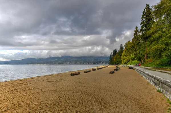 Tercera Playa Largo Stanley Park Vancouver Canadá Vista Costa Norte — Foto de Stock
