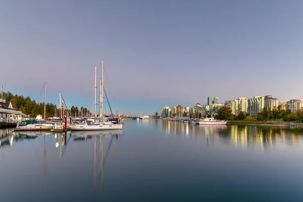 Vancouver Innenstadt Skyline Der Dämmerung Vom Stanley Park Kanada — Stockfoto