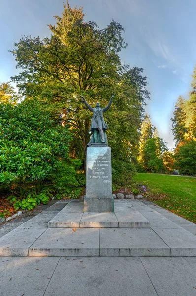 Lord Stanley Statue Showing Lord Stanley Preston Welcoming People Stanley — Stock Photo, Image