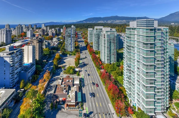 Veduta Aerea Del Moderno Skyline Della Città Vancouver Columbia Britannica — Foto Stock