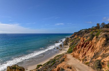 Beautiful and romantic El Matador State Beach in Malibu, Southern California clipart