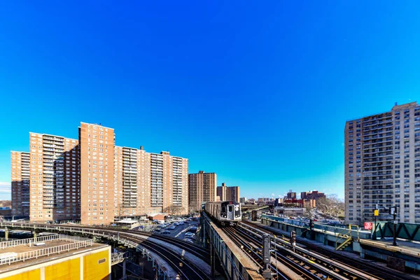 Batı Cadde Metro Stasyonu Brooklyn New York City Deki Yükseltilmiş — Stok fotoğraf