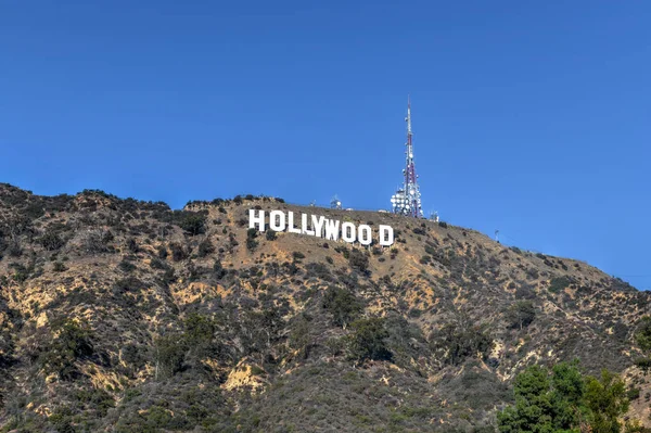 Перегляд Відомого Орієнтира Знак Голлівуду Лос Анджелесі Штат Каліфорнія — стокове фото