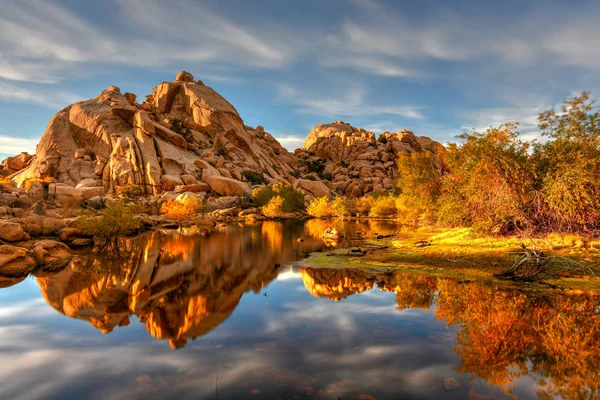 Diga Barker Nel Parco Nazionale Joshua Tree Sera Tramonto — Foto Stock