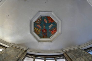 Moskova, Rusya - 28 Haziran 2018: İç metro İstasyonu'na Mayakovskaya, Moskova, Rusya. Bu dünyada bir başlık birinin en güzel metro istasyonları tutar.