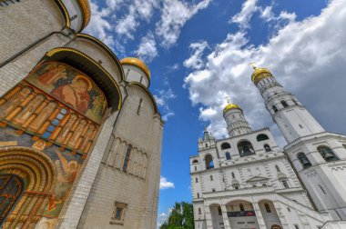 Moskova, Rusya Katedral Meydanı'nda Dormition Katedrali.