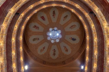 Moskova, Rusya - 27 Haziran 2018: Bolşoy Tiyatrosu, tarihi tiyatro, bale ve opera performansları tutan Rusya'nın Moskova.