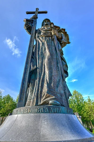 Monument Vladimir Great Prince Vladimir Baptist Russia Borovitskaya Square Moscow — Stock Photo, Image