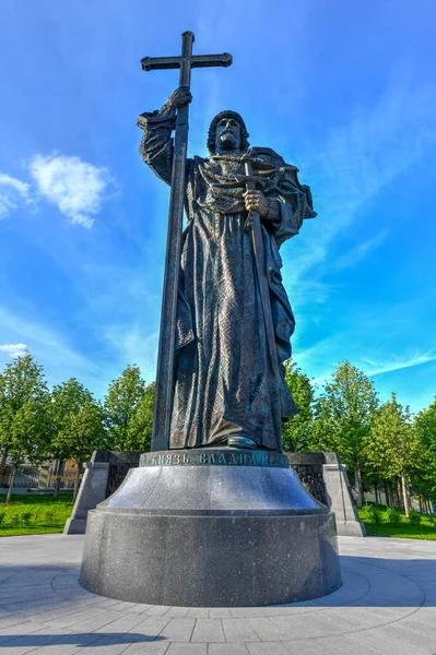 Monument Vladimir Great Prince Vladimir Baptist Russia Borovitskaya Square Moscow — Stock Photo, Image