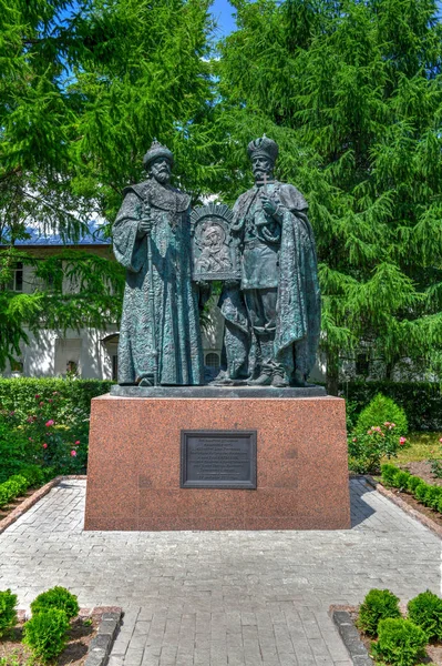 Monument Saint Nicolas Monastère Novospassky Des Monastères Fortifiés Entourant Moscou — Photo