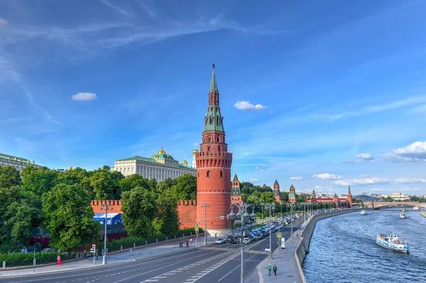 Moskau Kremlin Kremlin Damm Und Moskau Fluss Moskau Russland Architektur — Stockfoto