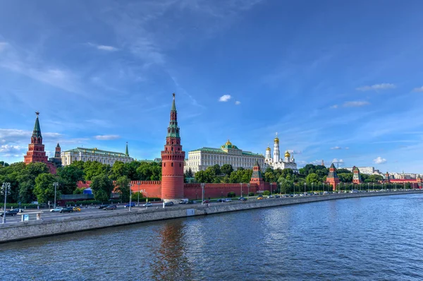 Moskau Kremlin Kremlin Damm Und Moskau Fluss Moskau Russland Architektur — Stockfoto