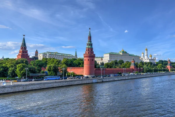 Moskau Kremlin Kremlin Damm Und Moskau Fluss Moskau Russland Architektur — Stockfoto