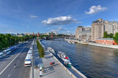 Moskova şehir merkezi manzarası Rusya'da panoramik manzaralı.