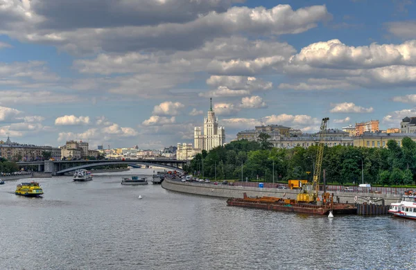 Kotelnicheskaya Dammgebäude Entlang Des Moskauer Flusses Moskau Russland Ist Einer — Stockfoto